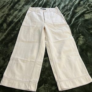 Off white crop flare pants